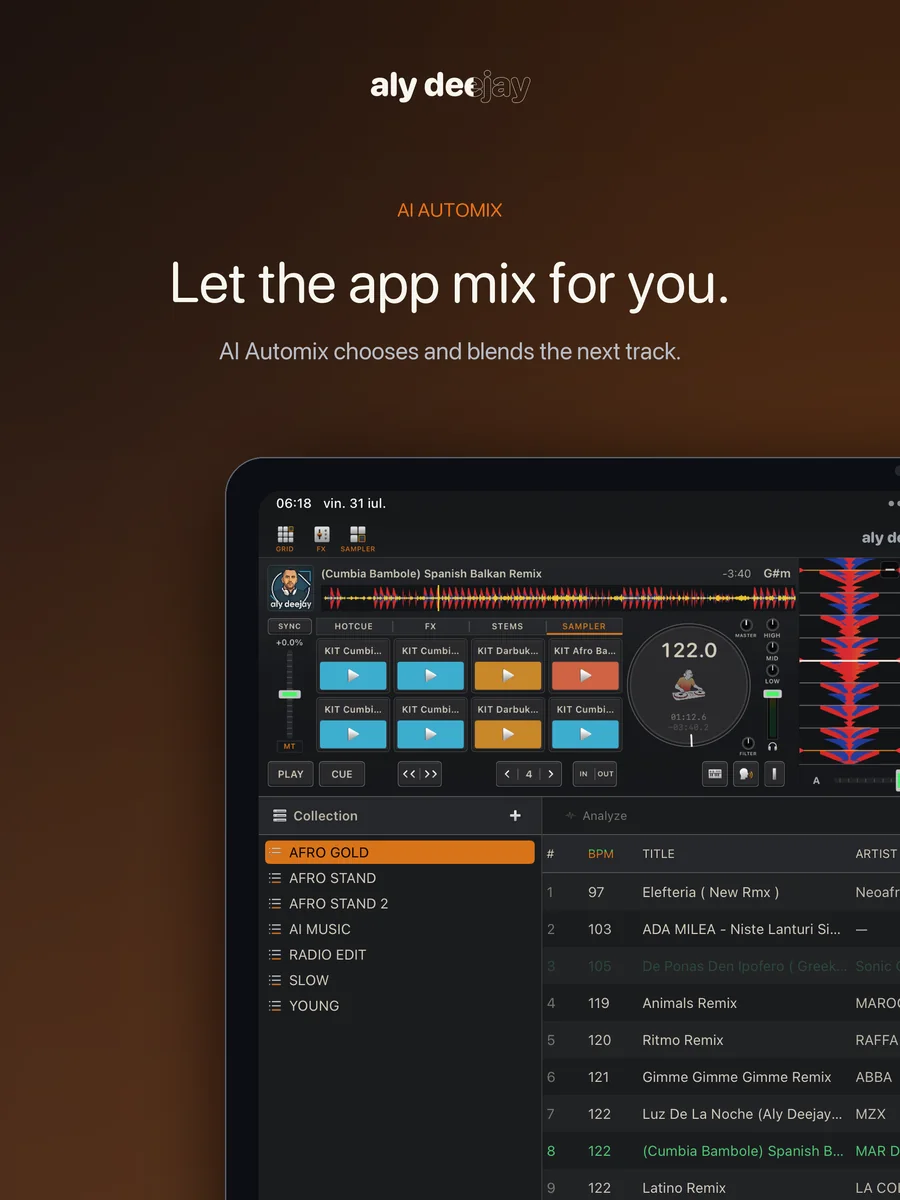 AlyDeejay AI Automix on iPad