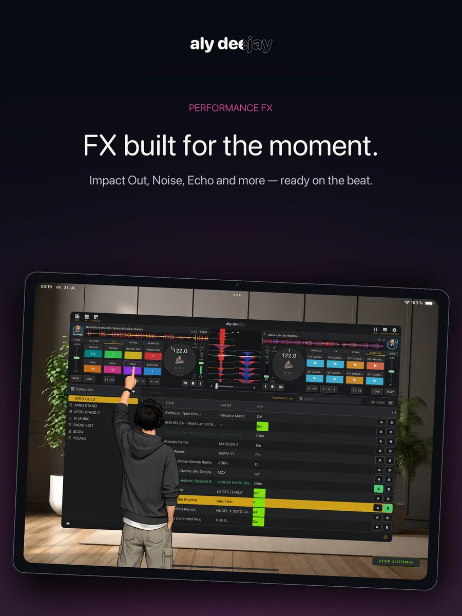 AlyDeejay performance effects on iPad