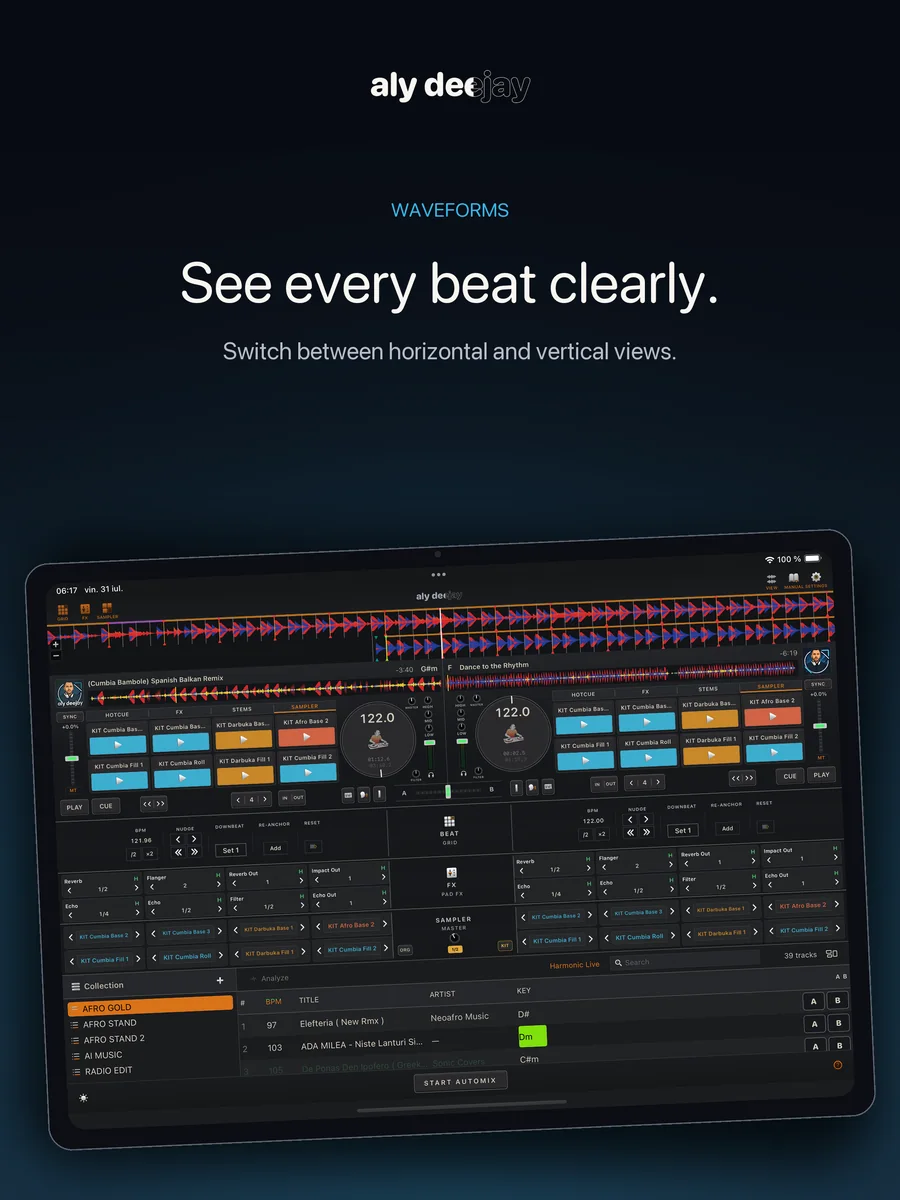 AlyDeejay waveforms on iPad