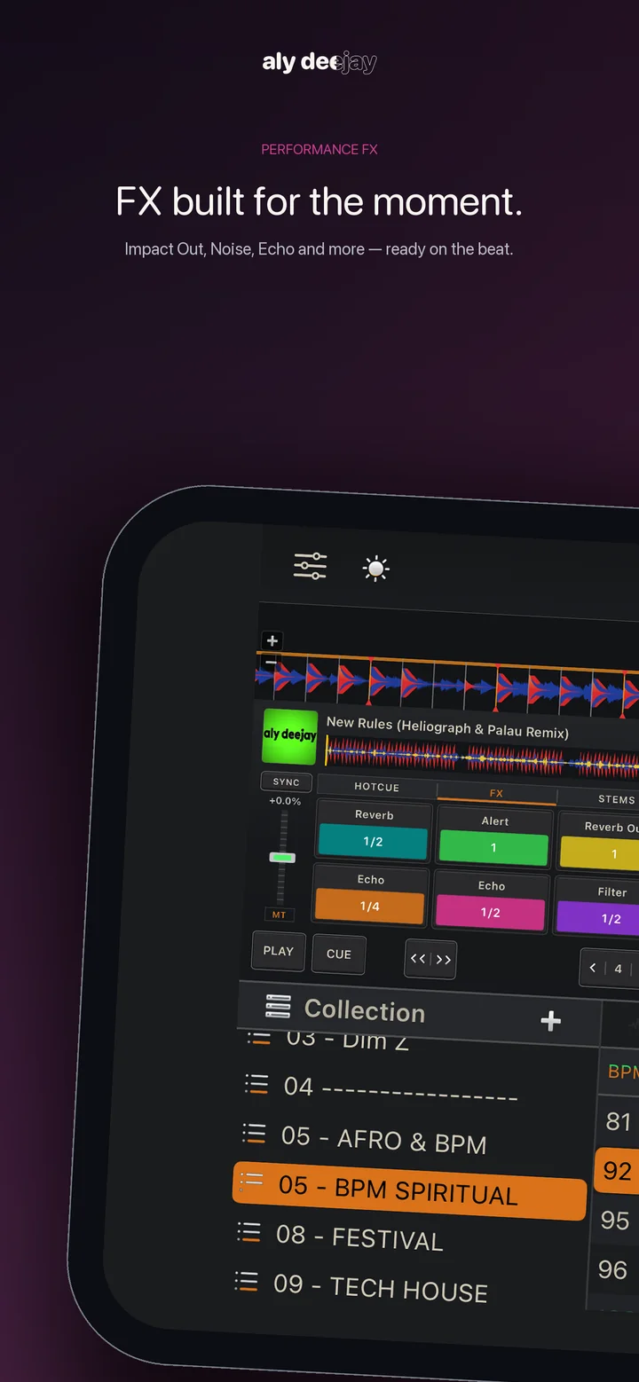 AlyDeejay performance effects on iPhone
