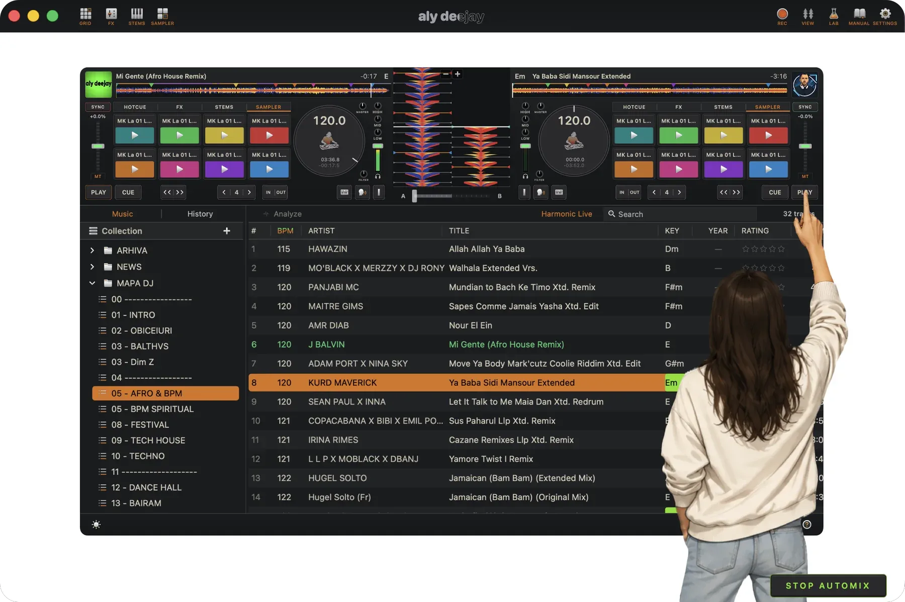 AlyDeejay Automix transition control on Mac