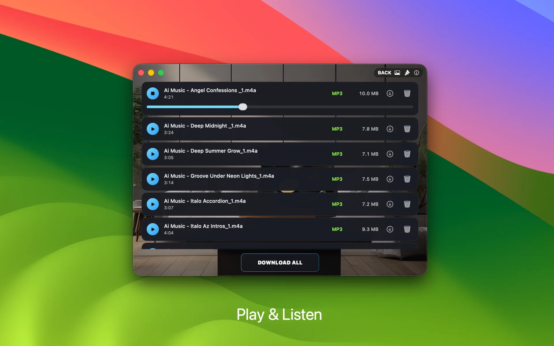 Blue theme results view